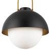 Harper 16-in Matte Black/Opal Matte Glass 1 Light Pendant