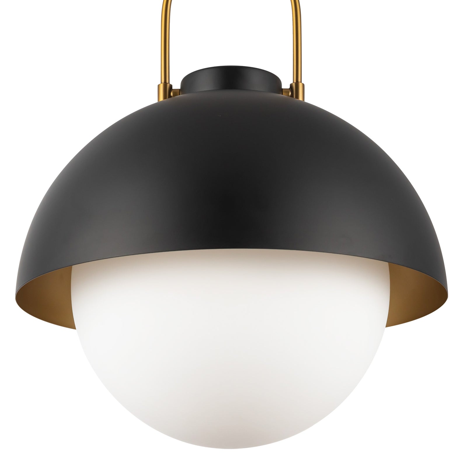 Harper 16-in Matte Black/Opal Matte Glass 1 Light Pendant