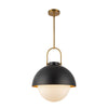 Harper 16-in Matte Black/Opal Matte Glass 1 Light Pendant