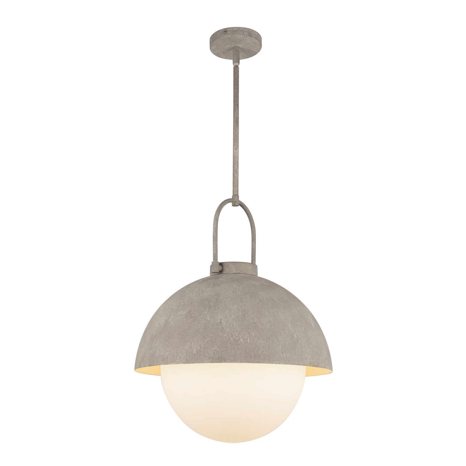 Harper 16-in Steel Shade/Opal Matte Glass 1 Light Pendant