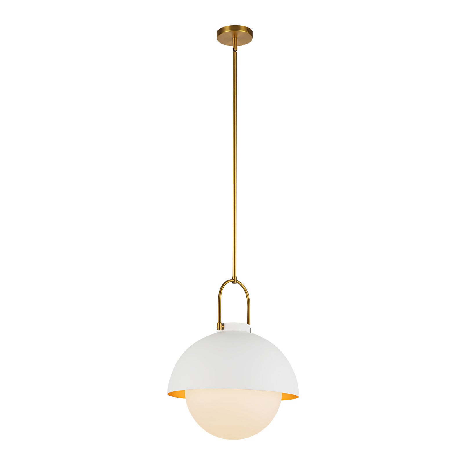 Harper 16-in White/Opal Glass Socket Pendant