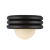 Harvey 12-in Matte Black Socket Semi-Flush Mount