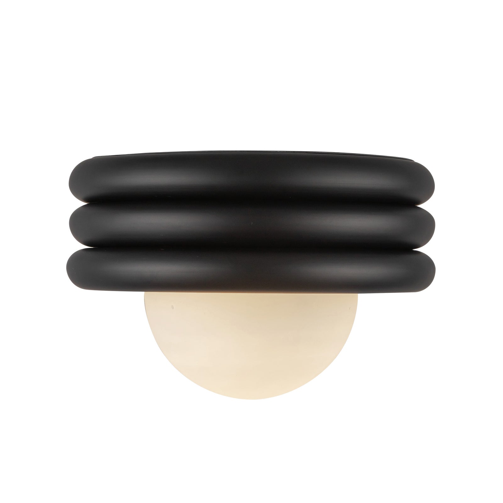 Harvey 12-in Matte Black Socket Semi-Flush Mount