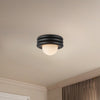 Harvey 12-in Matte Black Socket Semi-Flush Mount