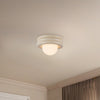 Harvey 12-in Pearl White Socket Semi-Flush Mount