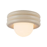 Harvey 12-in Pearl White Socket Semi-Flush Mount
