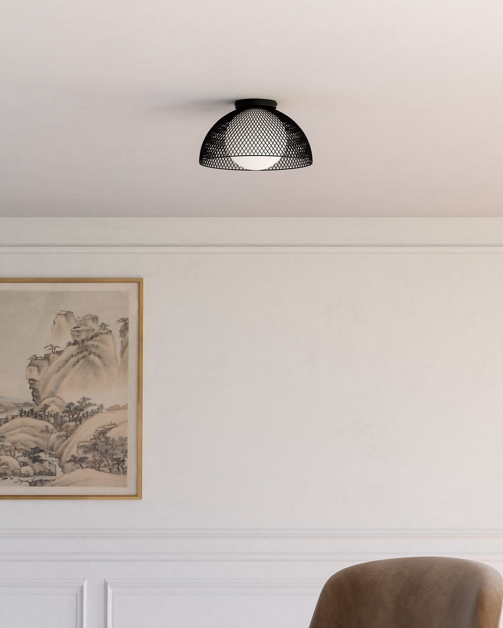 Haven 12-in Matte Black/Opal Matte Glass 1 Light Flush Mount