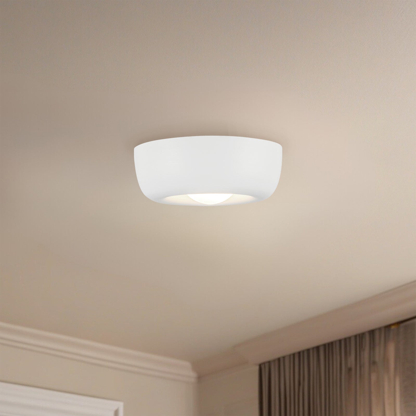 Hayden 6-in Antique White LED Flush Mount