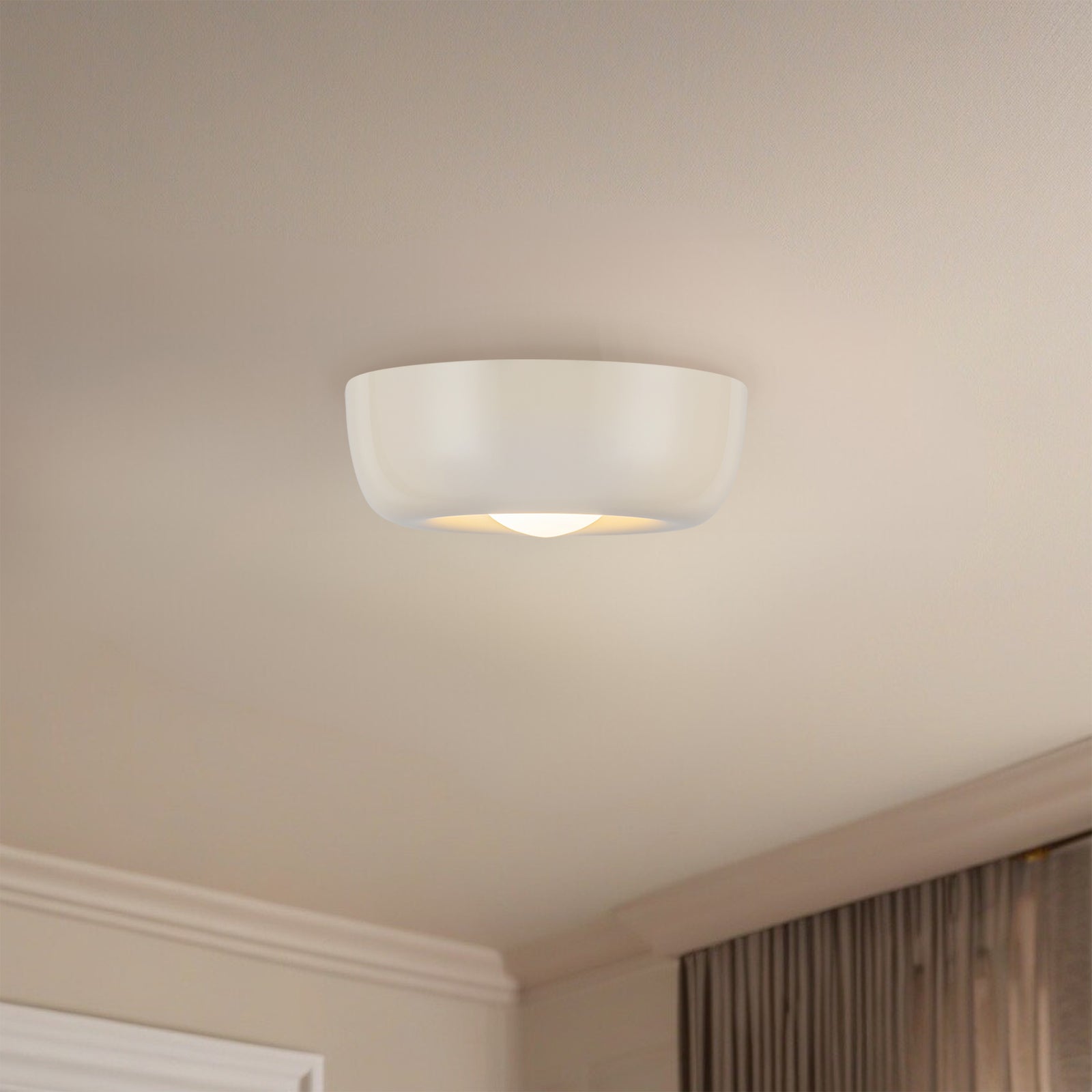 Hayden 6-in Pearl White LED Flush Mount