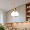 Hazel 6-in Aged Gold/Clear Glass 1 Light Pendant