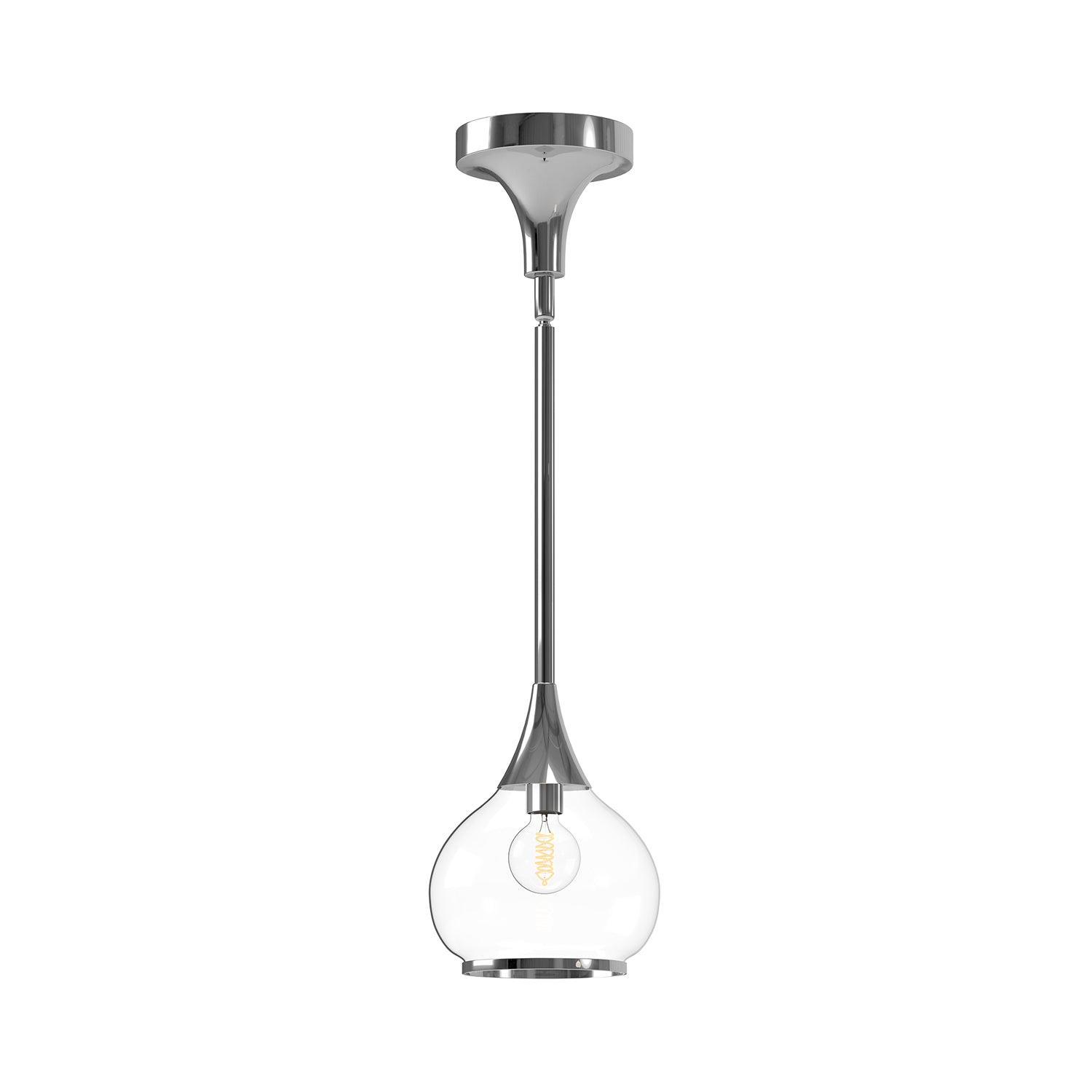Hazel 6-in Chrome/Clear Glass 1 Light Pendant