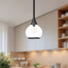 Hazel 6-in Clear Glass/Matte Black 1 Light Pendant