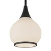 Hazel 6-in Matte Black/Opal Matte Glass 1 Light Pendant