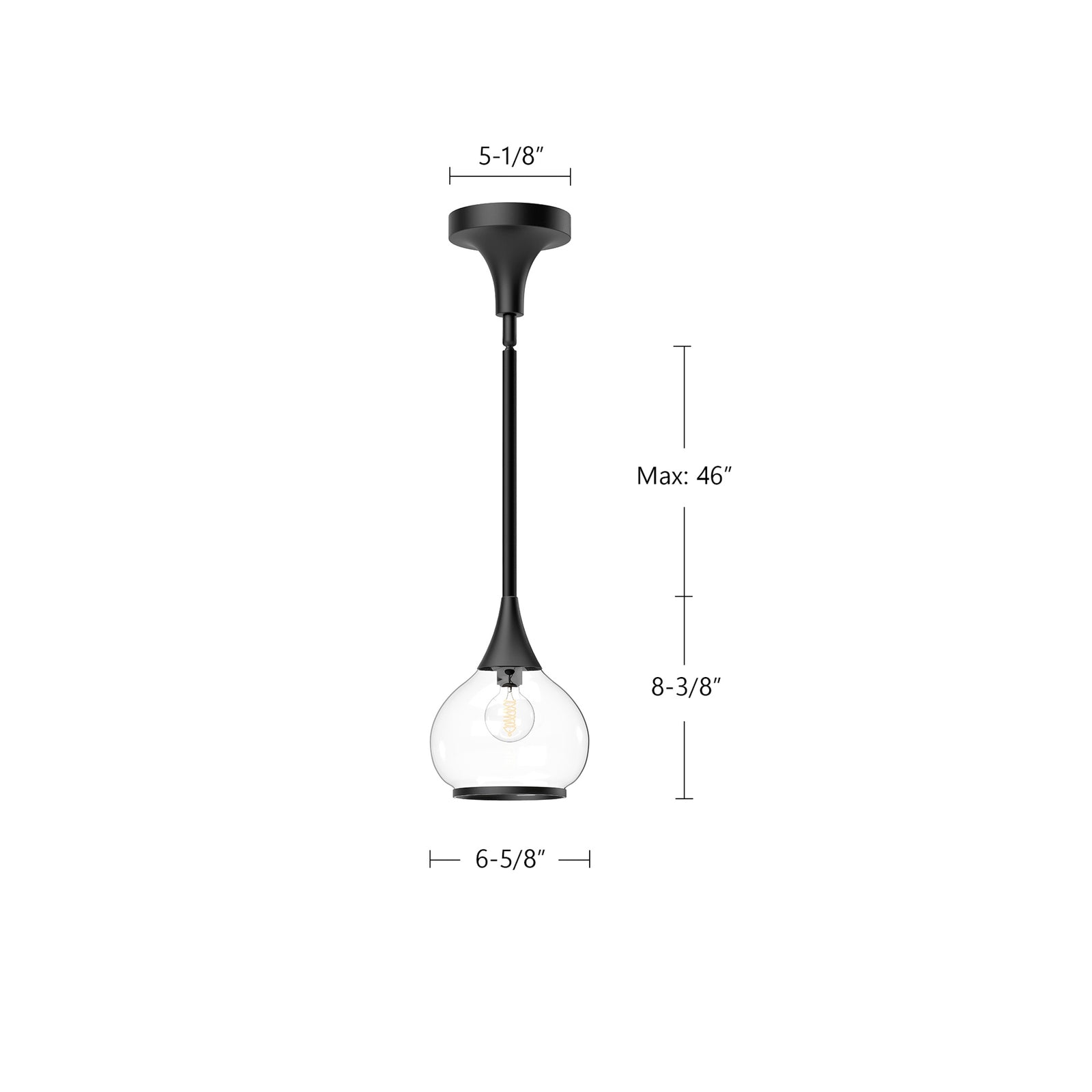 Hazel 6-in Chrome/Opal Matte Glass 1 Light Pendant