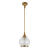 Hazel 10-in Aged Gold/Clear Glass 1 Light Pendant