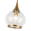 Hazel 10-in Aged Gold/Clear Glass 1 Light Pendant