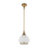 Hazel 10-in Aged Gold/Opal Matte Glass 1 Light Pendant