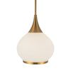 Hazel 10-in Aged Gold/Opal Matte Glass 1 Light Pendant