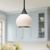 Hazel 10-in Matte Black/Opal Matte Glass 1 Light Pendant