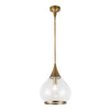 Hazel 14-in Aged Gold/Clear Glass 1 Light Pendant