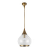 Hazel 14-in Aged Gold/Clear Glass 1 Light Pendant