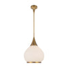 Hazel 14-in Aged Gold/Opal Matte Glass 1 Light Pendant