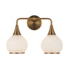Hazel 17-in Aged Gold/Opal Matte Glass 2 Lights Vanity