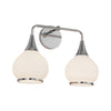 Hazel 17-in Chrome/Opal Matte Glass 2 Lights Vanity
