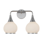 Hazel 17-in Chrome/Opal Matte Glass 2 Lights Vanity