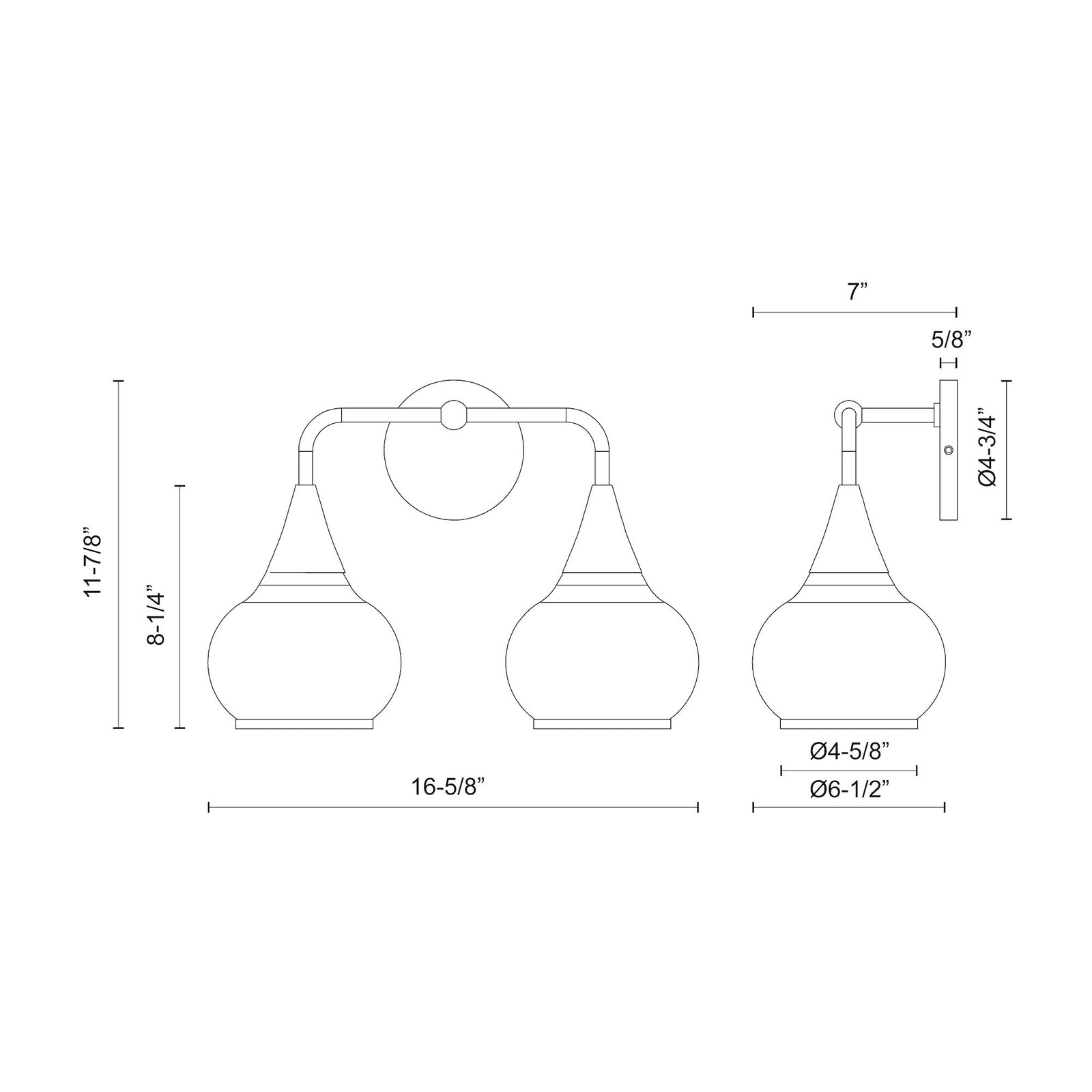 Hazel 17-in Chrome/Clear Glass 2 Lights Vanity