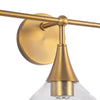 Hazel 26-in Aged Gold/Clear Glass 3 Lights Vanity