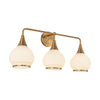 Hazel 26-in Aged Gold/Opal Matte Glass 3 Lights Vanity