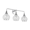 Hazel 26-in Chrome/Clear Glass 3 Lights Vanity