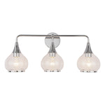 Hazel 26-in Chrome/Clear Glass 3 Lights Vanity