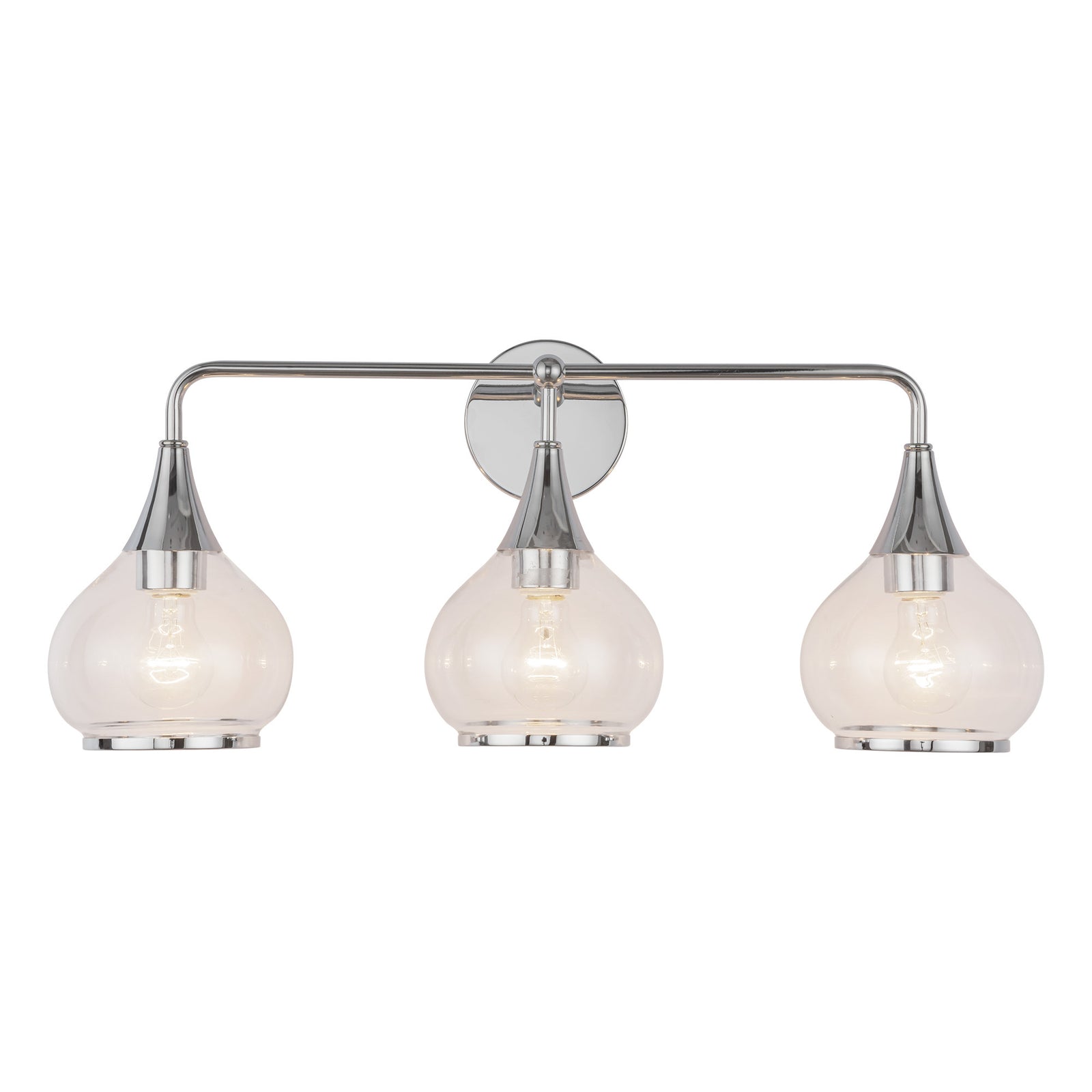 Hazel 26-in Chrome/Clear Glass 3 Lights Vanity