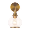 Hazel 6-in Aged Gold/Clear Glass 1 Light Wall/Vanity