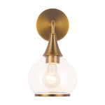 Hazel 6-in Aged Gold/Clear Glass 1 Light Wall/Vanity