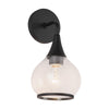 Hazel 6-in Clear Glass/Matte Black 1 Light Wall/Vanity