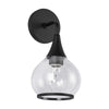 Hazel 6-in Clear Glass/Matte Black 1 Light Wall/Vanity