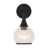 Hazel 6-in Clear Glass/Matte Black 1 Light Wall/Vanity