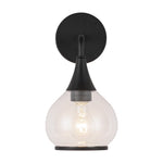 Hazel 6-in Clear Glass/Matte Black 1 Light Wall/Vanity