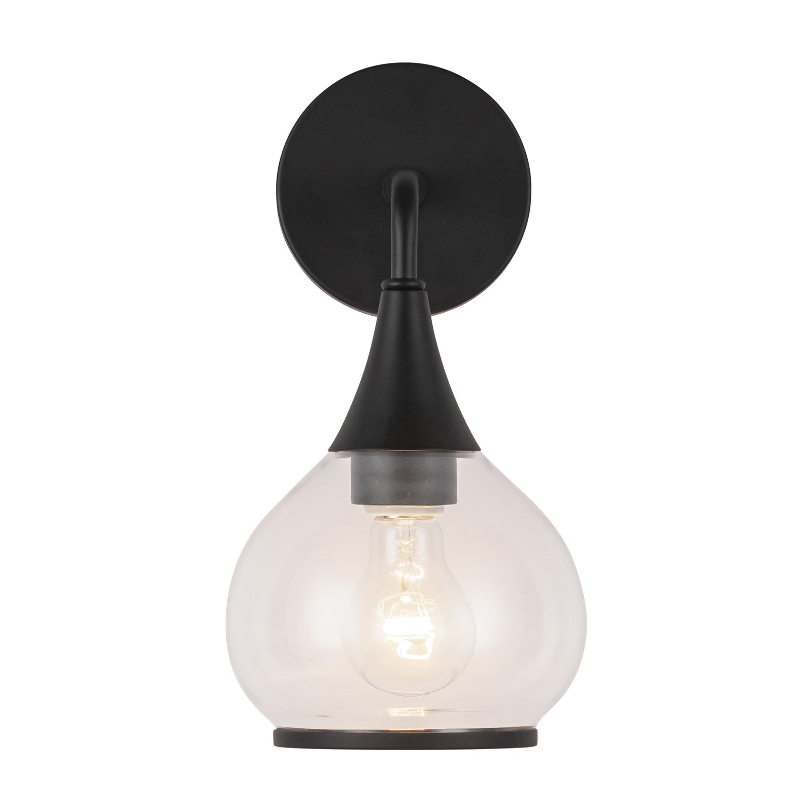Hazel 6-in Clear Glass/Matte Black 1 Light Wall/Vanity