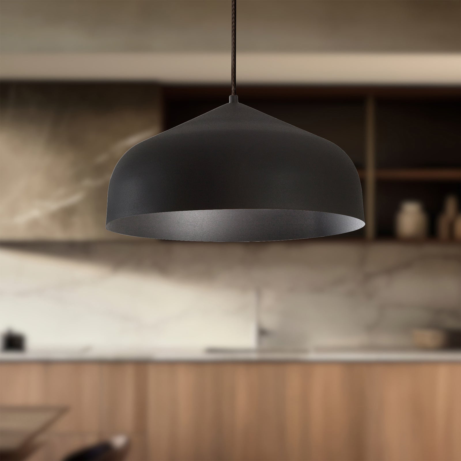 Helena 17-in Black/Black 1 Light Pendant