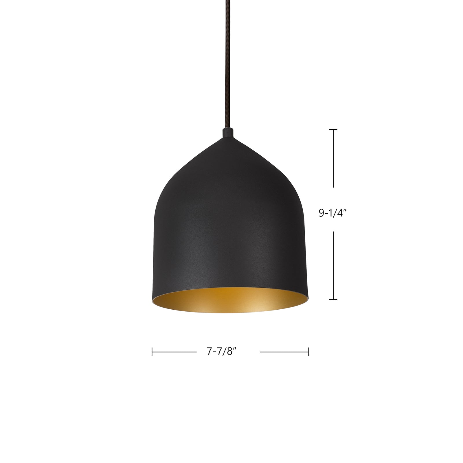 Helena 8-in Black/Black LED Pendant