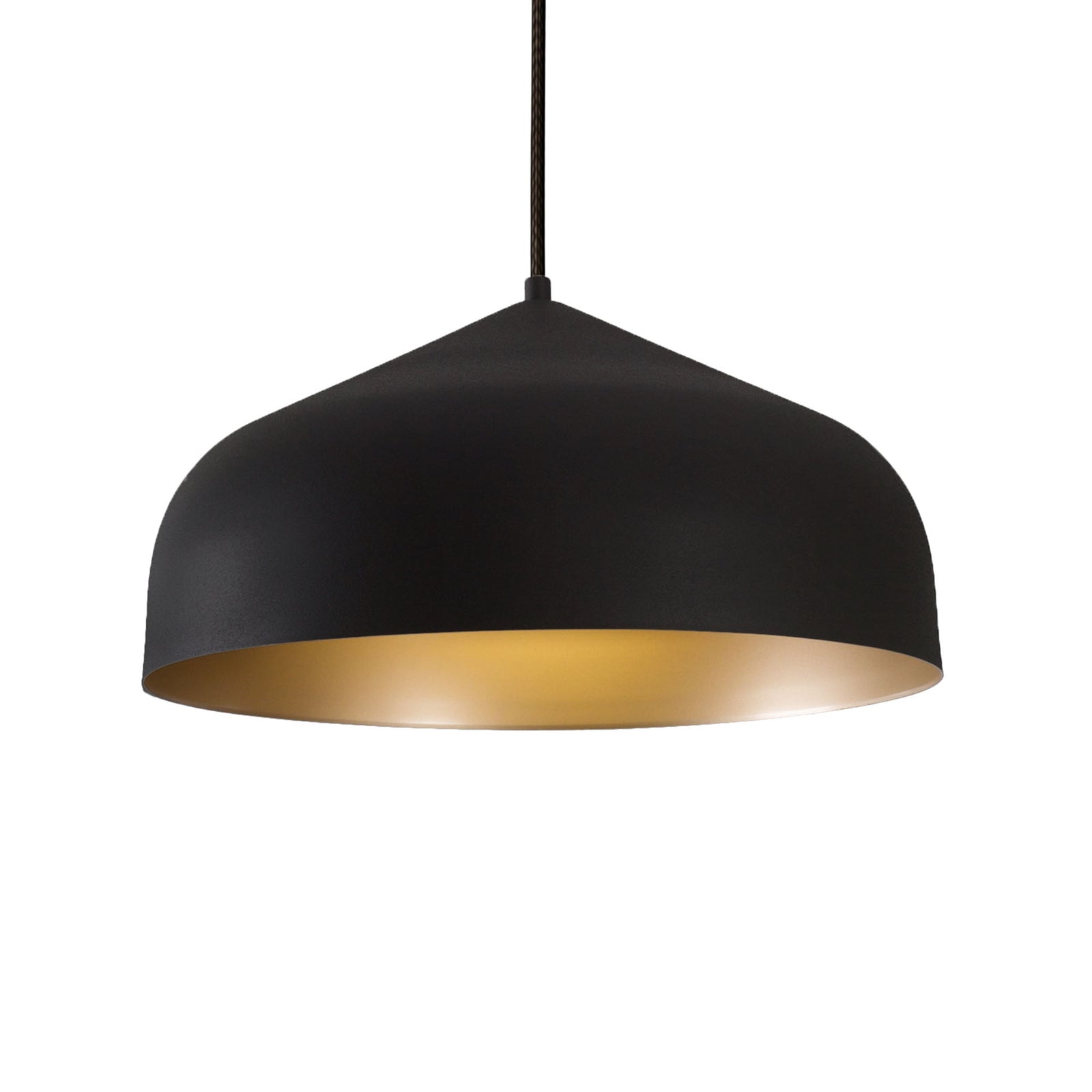 Helena 17-in Black/Gold LED Pendant