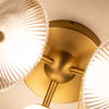 Hera 12-in Brushed Gold/Clear Ribbed Glass LED Flush Mount