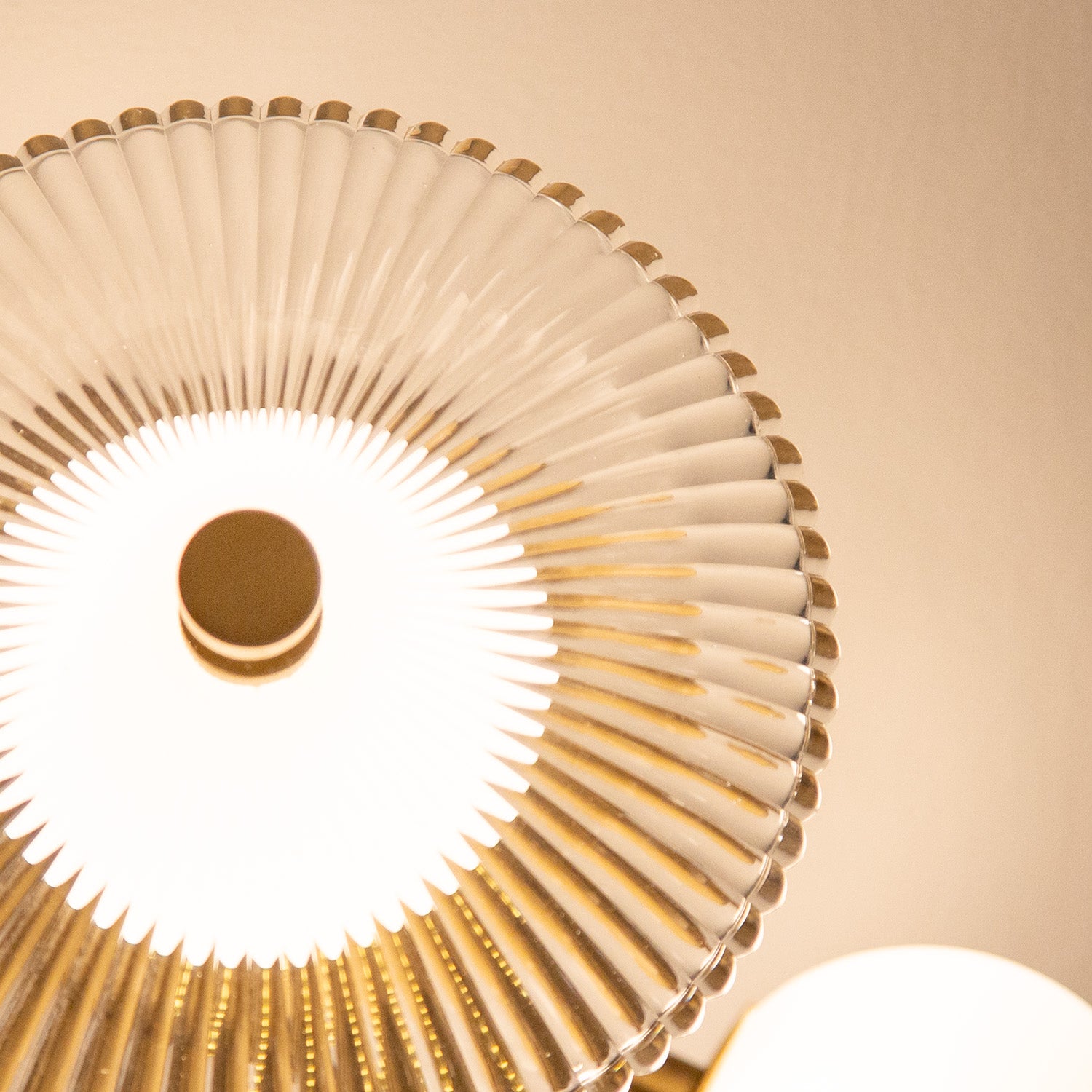 Hera 12-in Brushed Gold/Clear Ribbed Glass LED Flush Mount