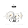 Hera 21-in Brushed Gold/Clear Ribbed Glass LED Pendant