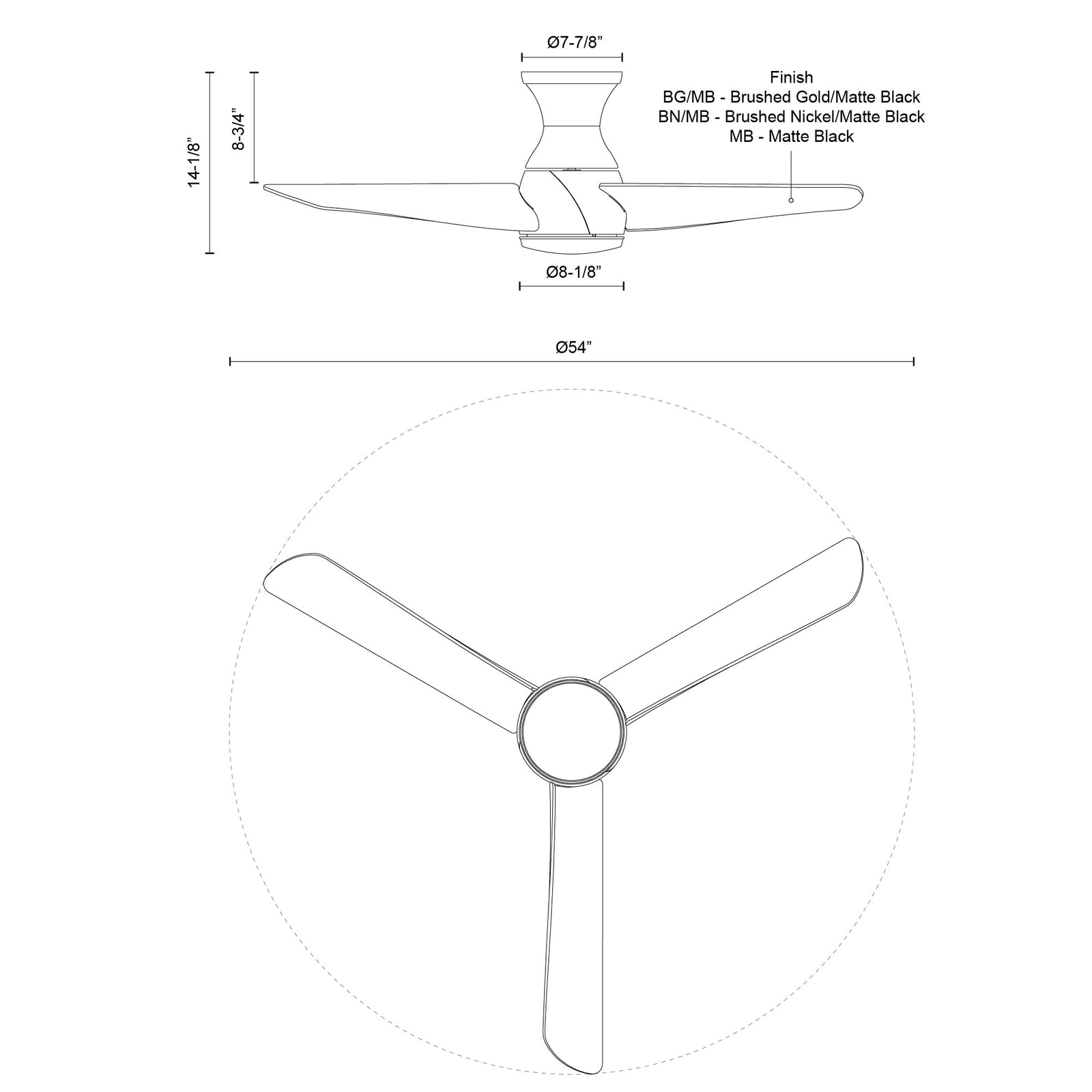 Thalia 54-in Matte Black LED Hugger Fan