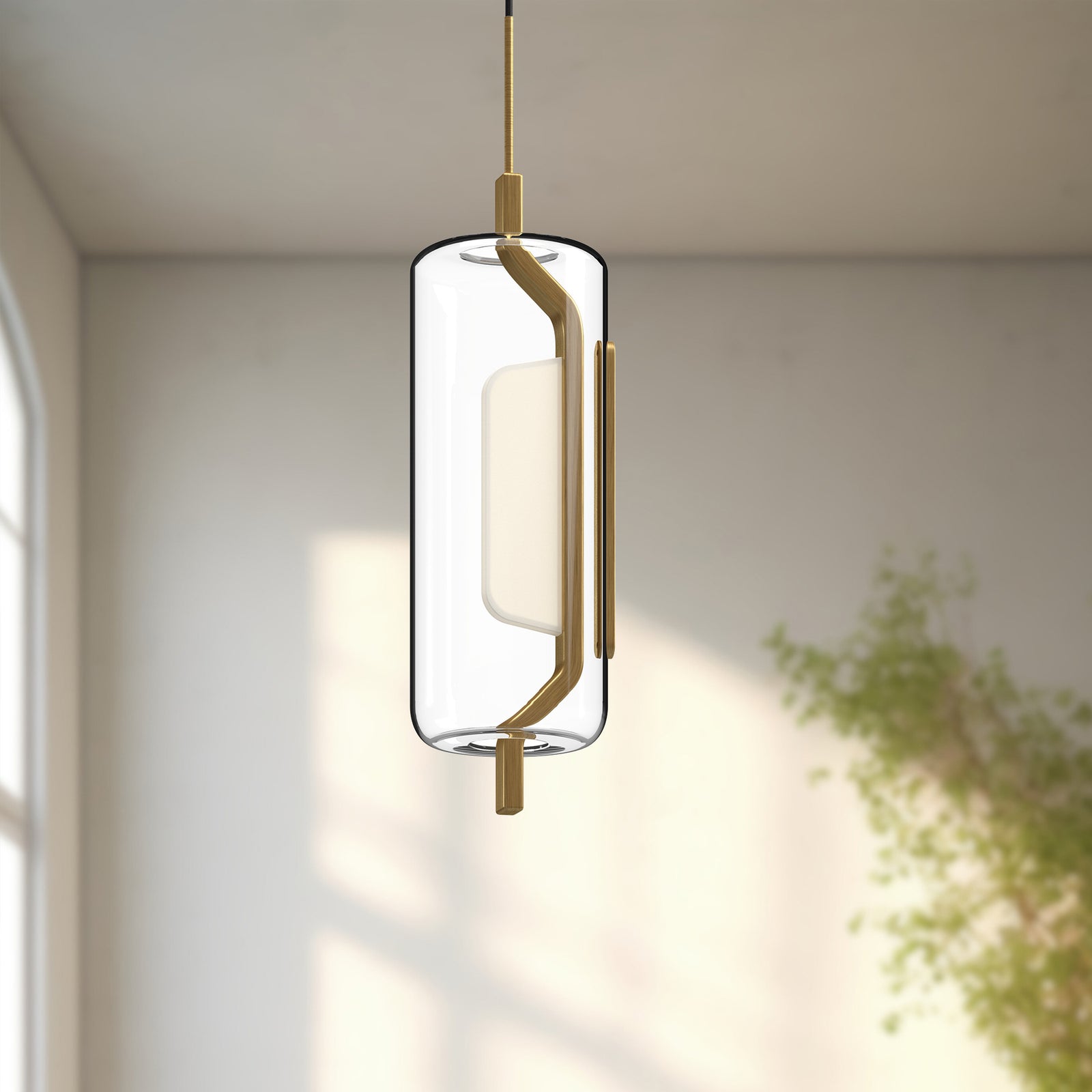 Hilo 5-in Brushed Gold LED Pendant